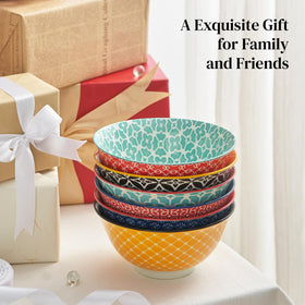 Durable, lightweight porcelain bowls resist moisture absorption for everyday use.