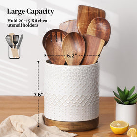 DOWAN farmhouse decor ceramic crock doubles as a chic planter.