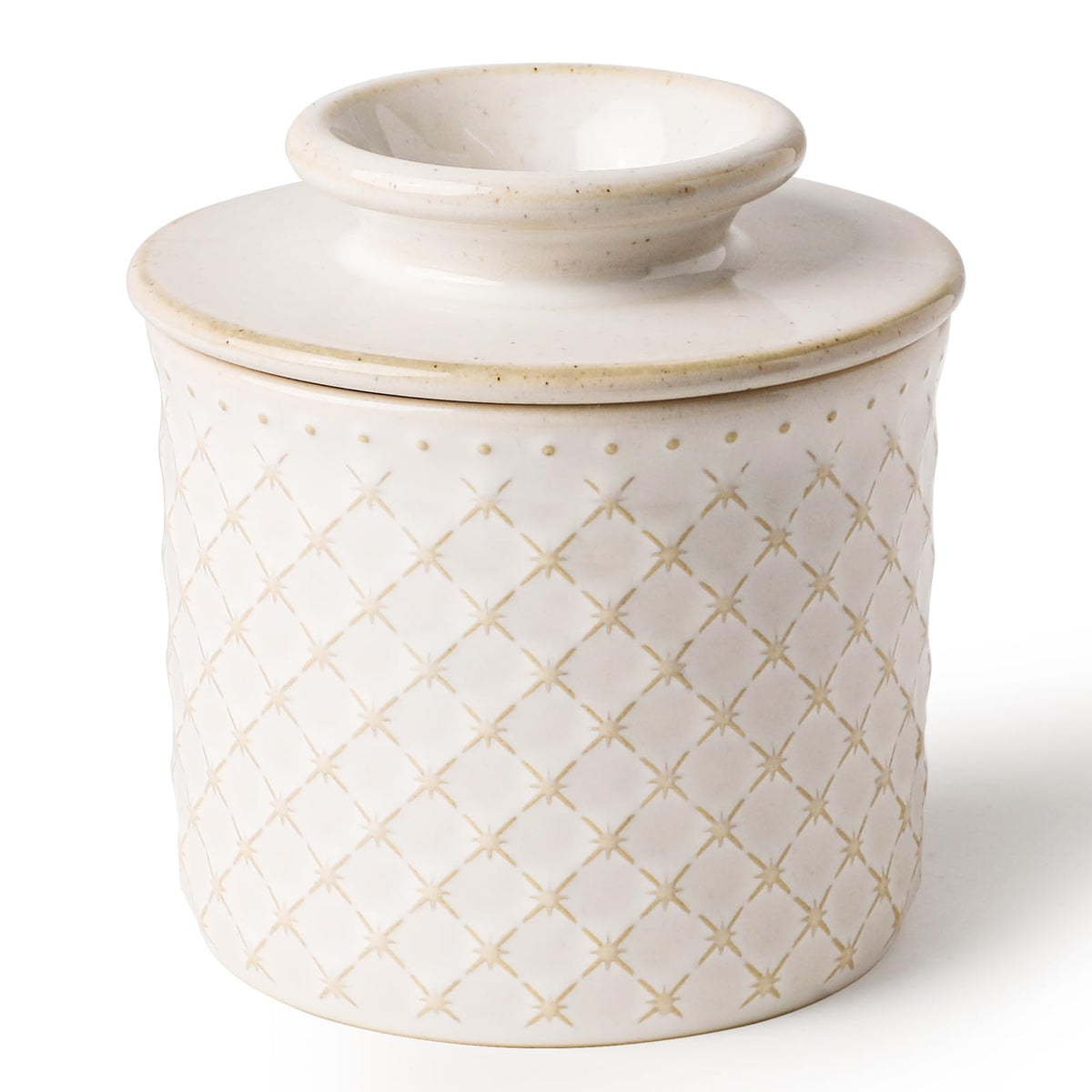 DOWAN butter crock on counter with water seal keeps butter spreadable