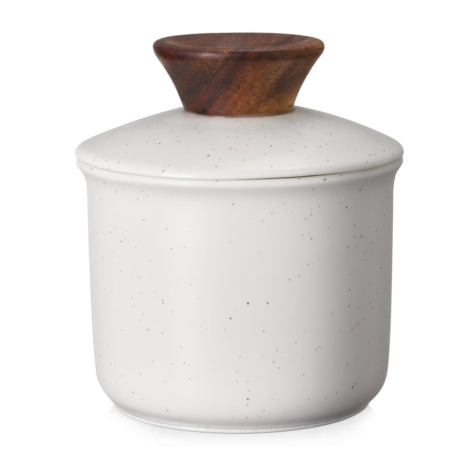 DOWAN butter crock with waterline keeps butter fresh and spreadable.