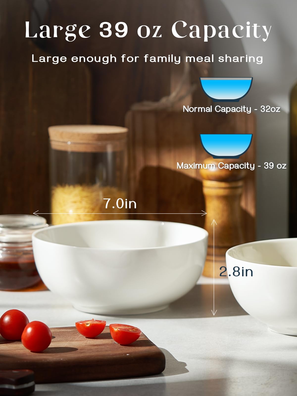 DOWAN large deep bowls, perfect for hearty soups and pasta.