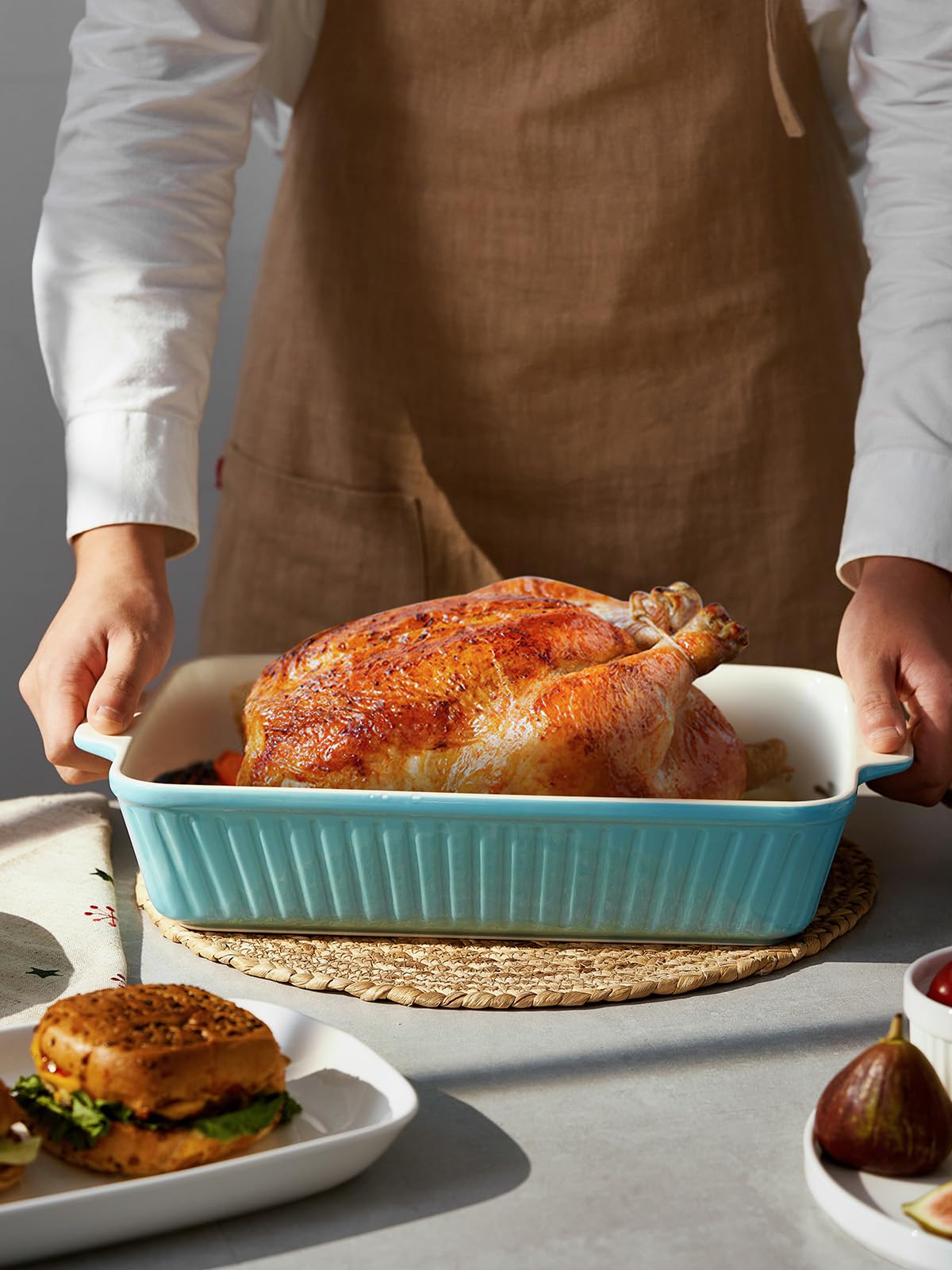 Lead-free durable ceramic bake dish by DOWAN