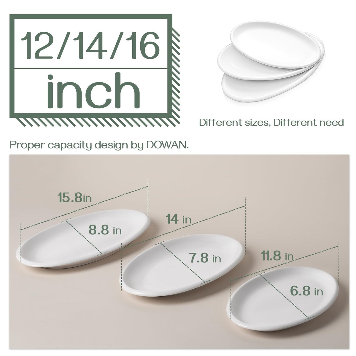 Dowan medium oval serving platter fits sushi and sides with balanced design