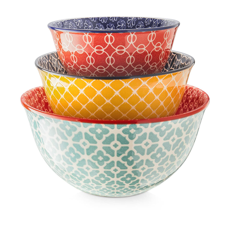 DOWAN mixing bowls colorful nesting set saves cabinet space and brightens prep time.