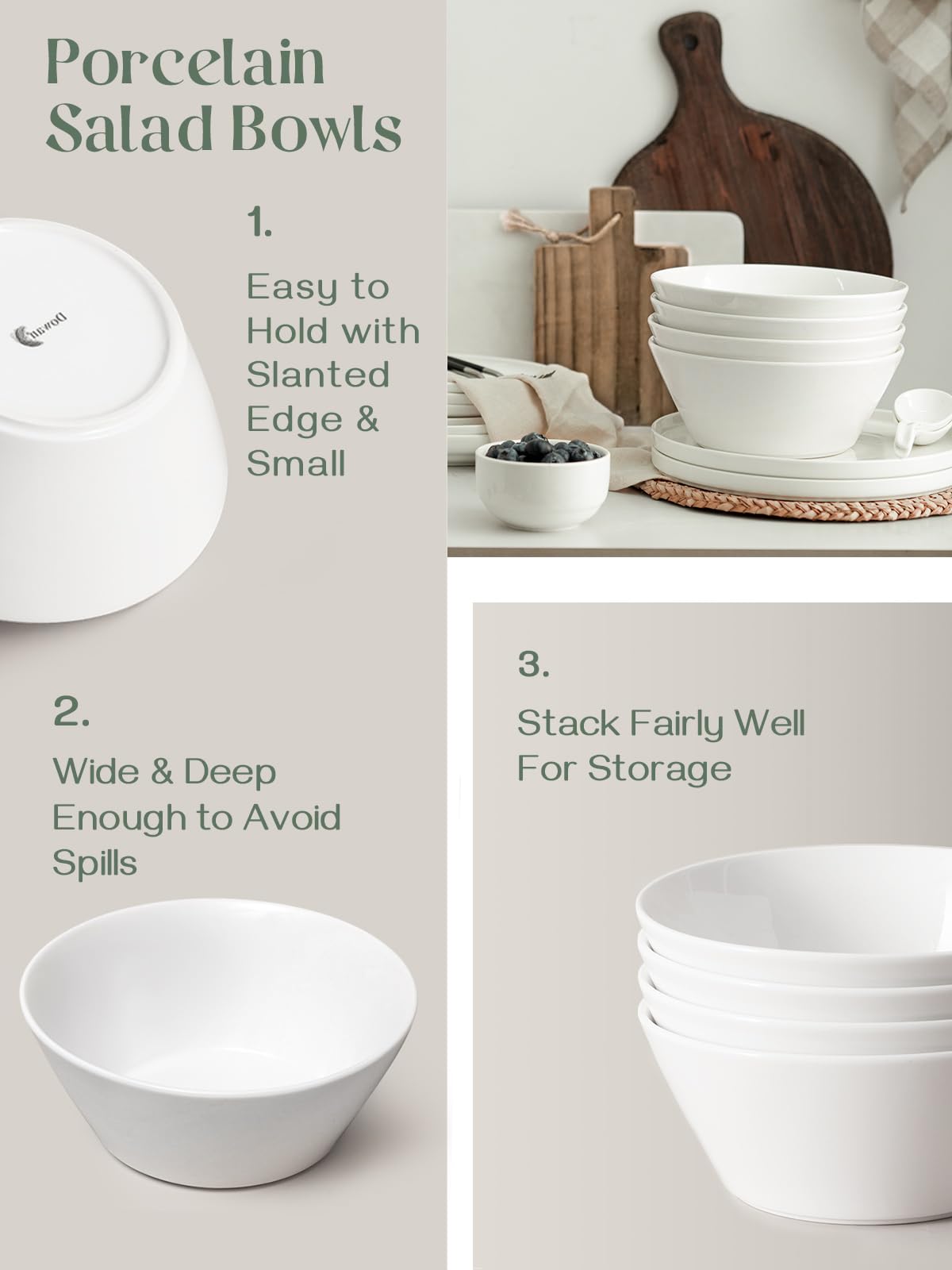 DOWAN modern classic fusion bowls blend with existing dinnerware