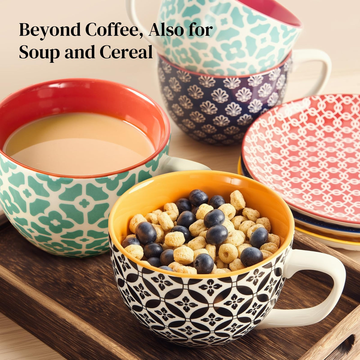 DOWAN Mosaian mug side profile with generous 24oz capacity