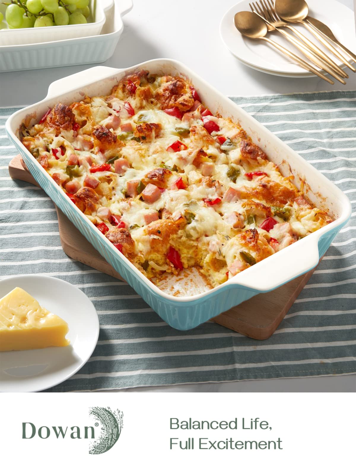 Oven-safe ceramic bakeware by DOWAN up to 500°F