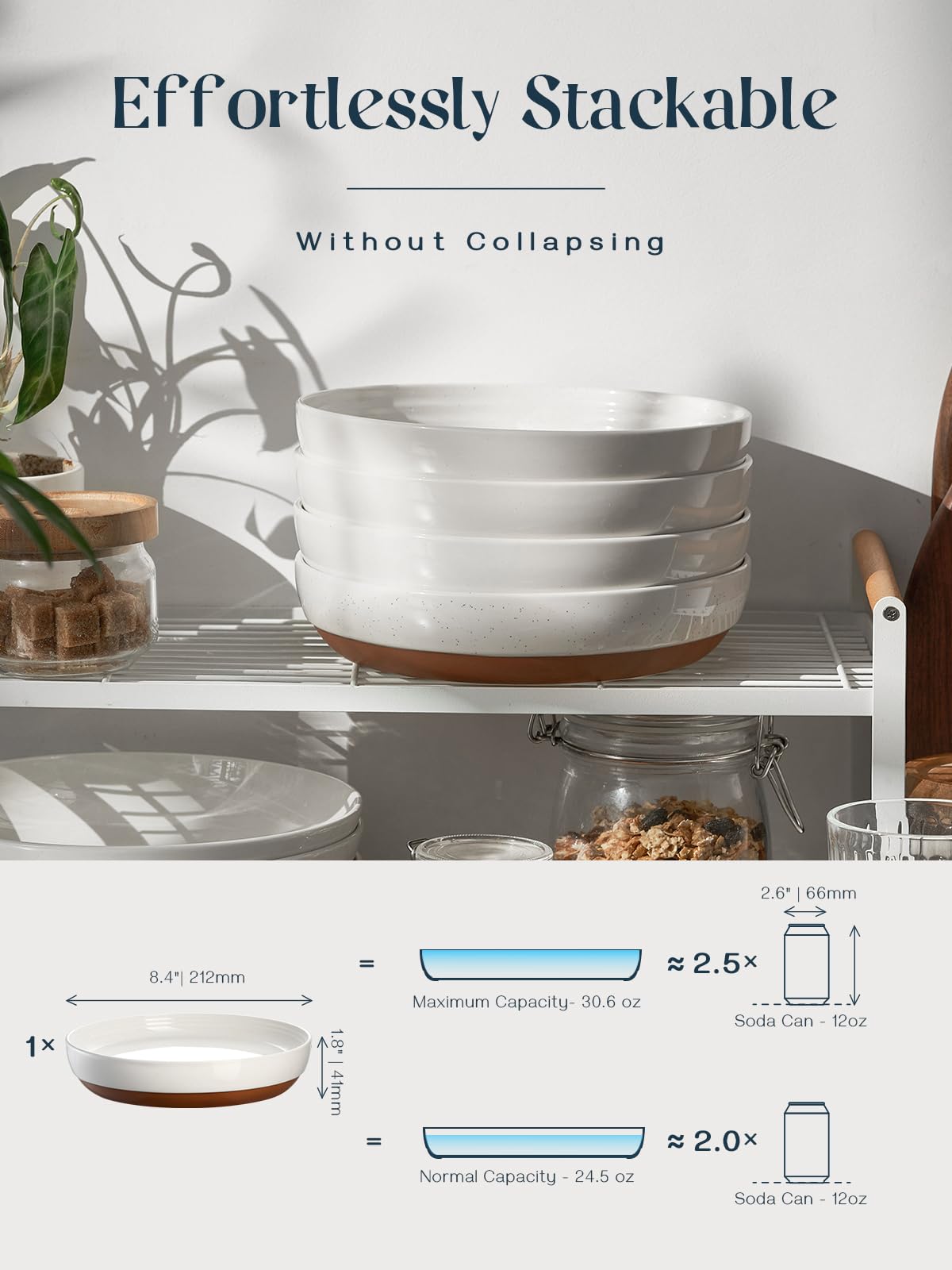 DOWAN wide shallow pasta bowls offering versatile presentation for pasta, salad, or soup