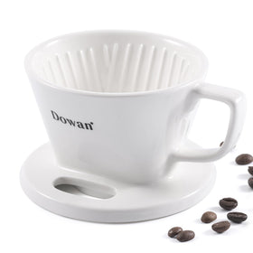 DOWAN pour-over coffee maker with open base for clear brewing visibility