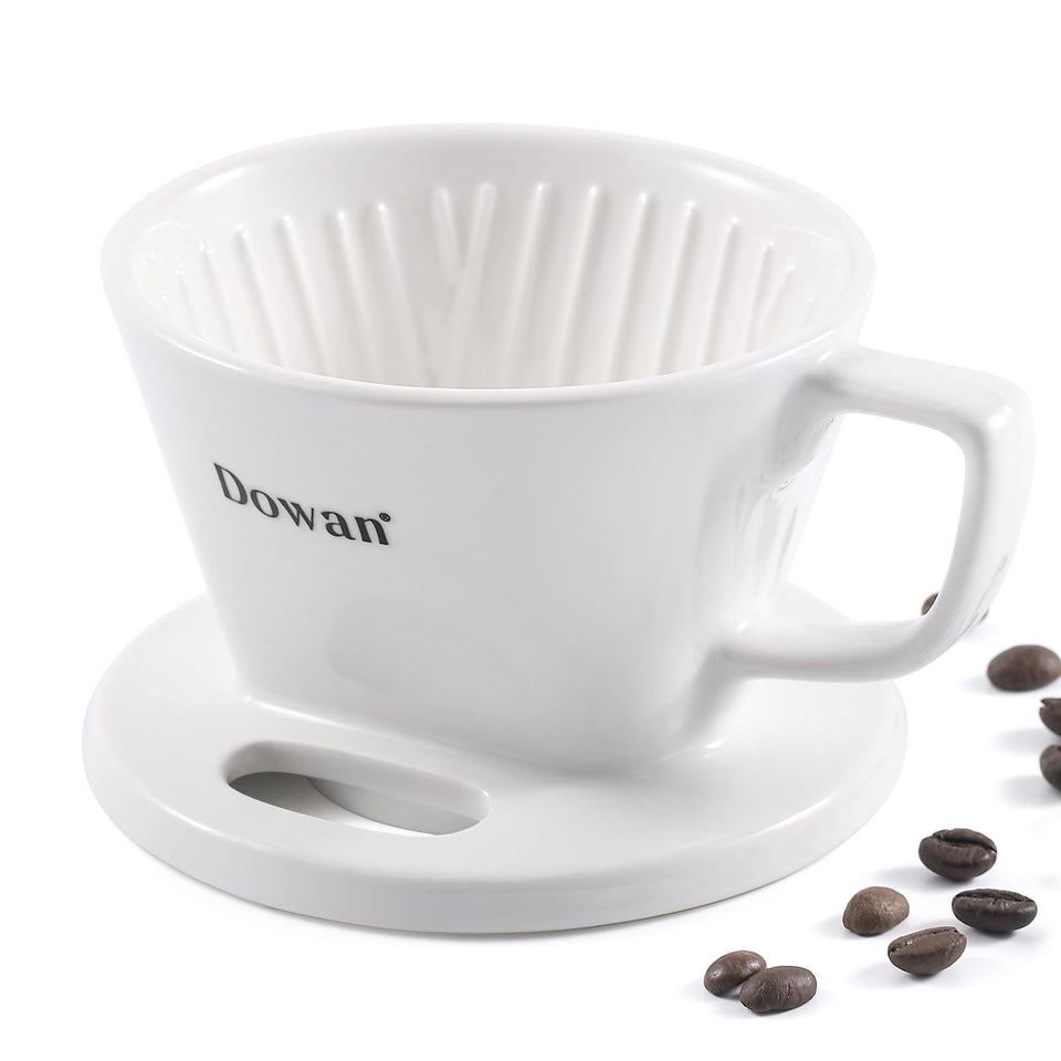 DOWAN pour-over coffee maker with open base for clear brewing visibility