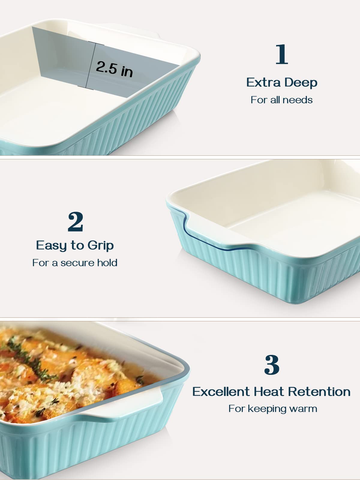 Rectangle lasagna pan featuring smooth glaze from DOWAN
