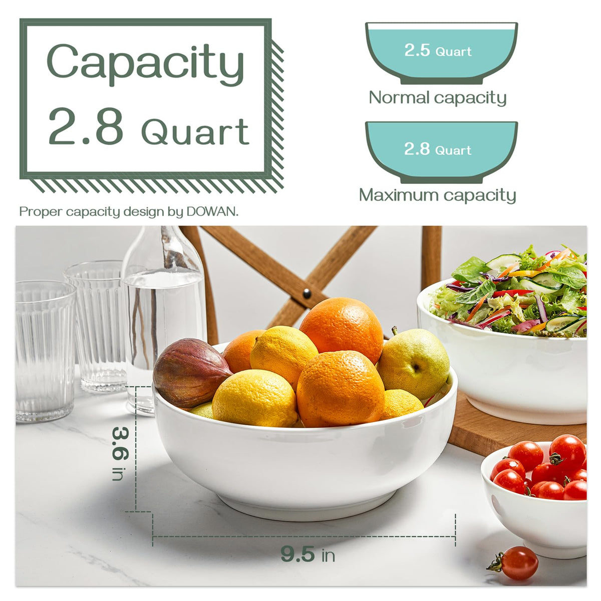 DOWAN bowls safe for microwave and dishwasher for easy cleanup.