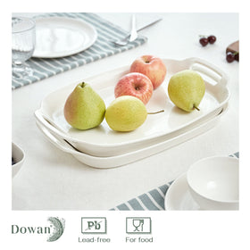 DOWAN serving tray with dishwasher-safe porcelain for simple cleaning