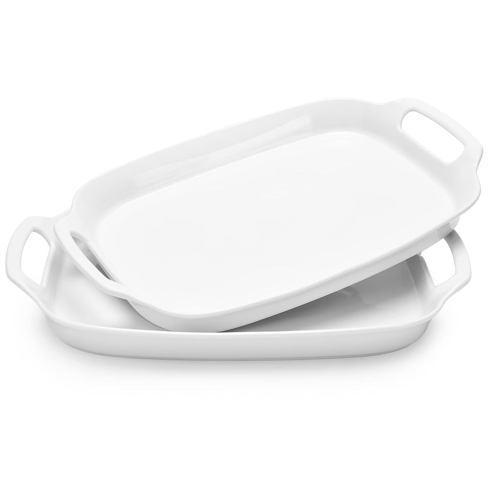 DOWAN serving tray rectangle with handles close-up showing easy transport