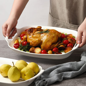 DOWAN porcelain tray safe for oven and microwave use