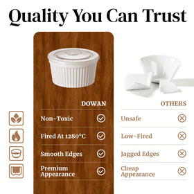 DOWAN souffle dishes porcelain mini custard cups for light desserts