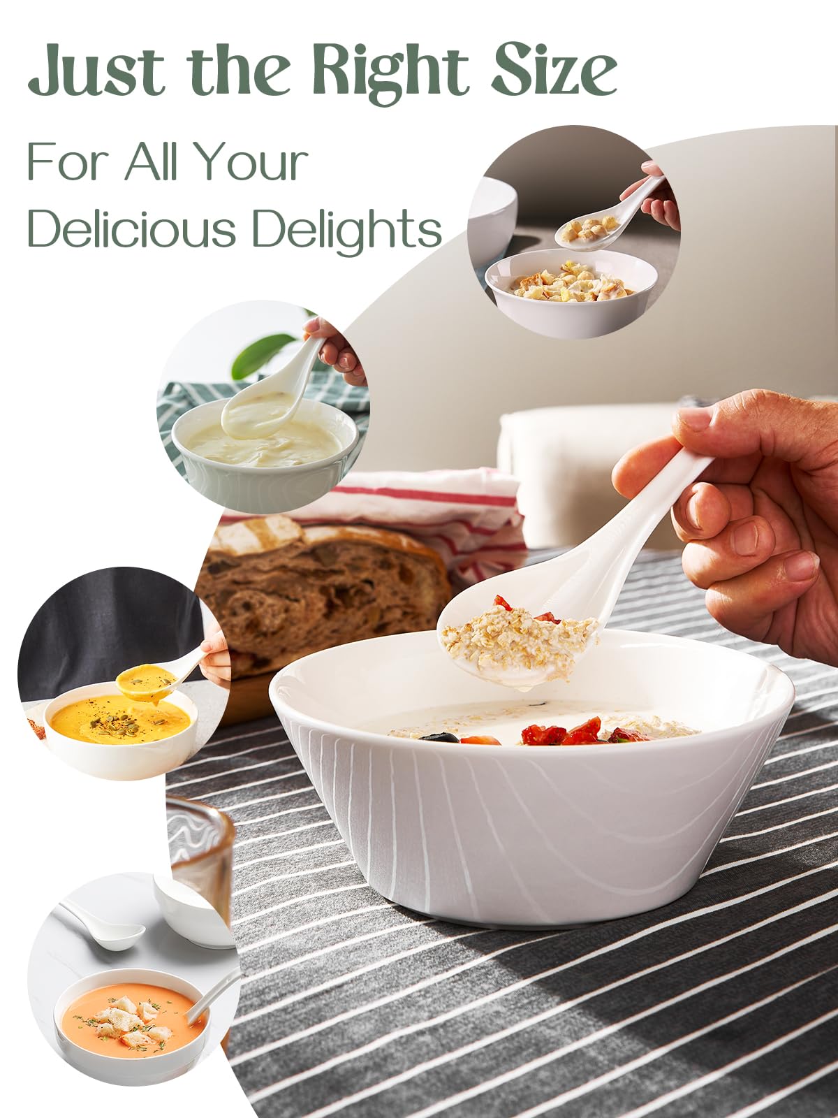 DOWAN deep-bowl spoon for rich broths and dumplings.
