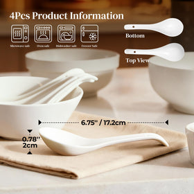 DOWAN dishwasher-safe porcelain spoons for easy cleanup.