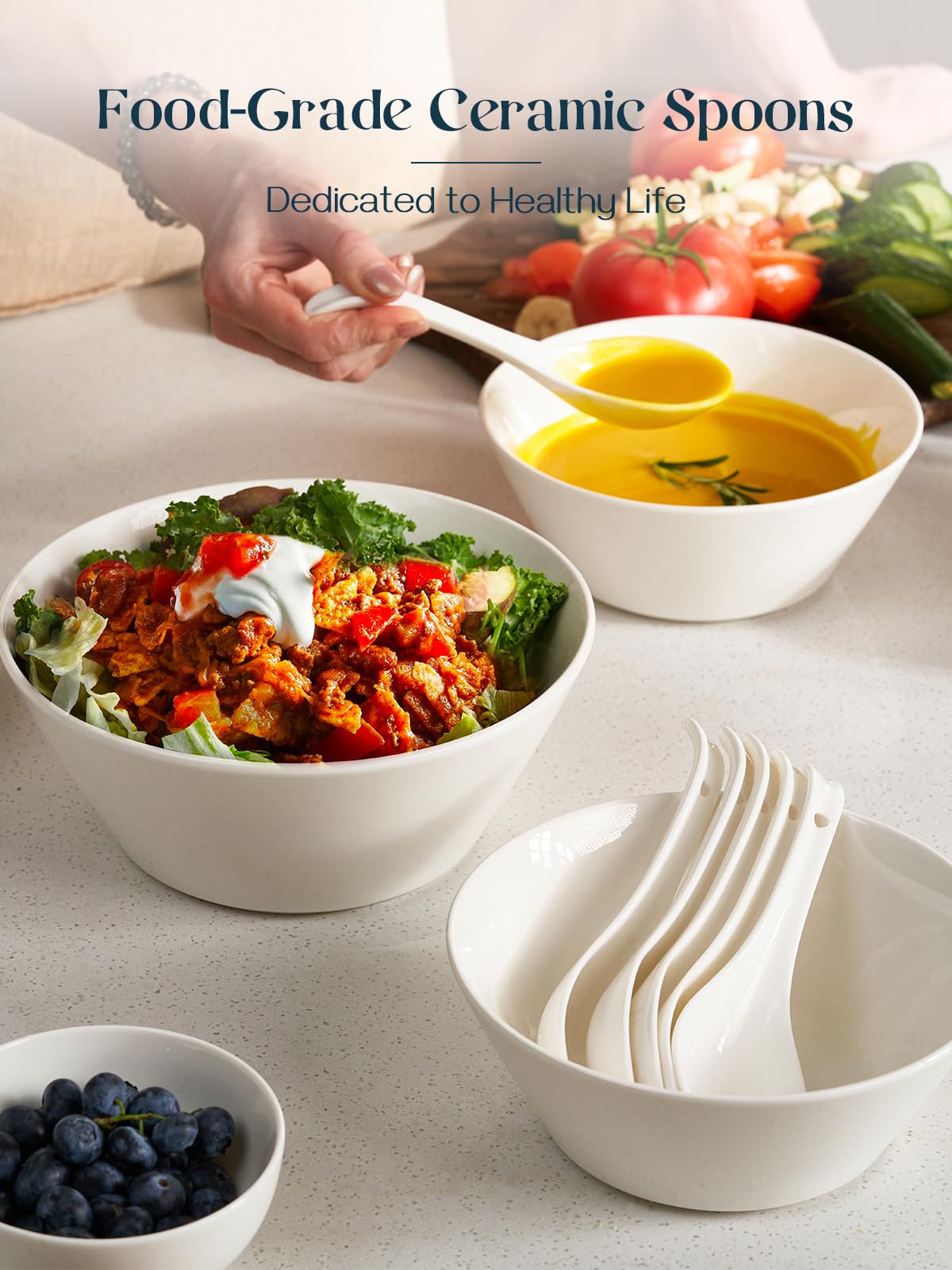 DOWAN hook-handle spoon, non-slip for comfortable dining.
