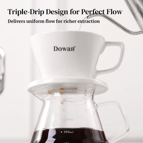 DOWAN three-hole drip design concentrates flow for balanced extraction