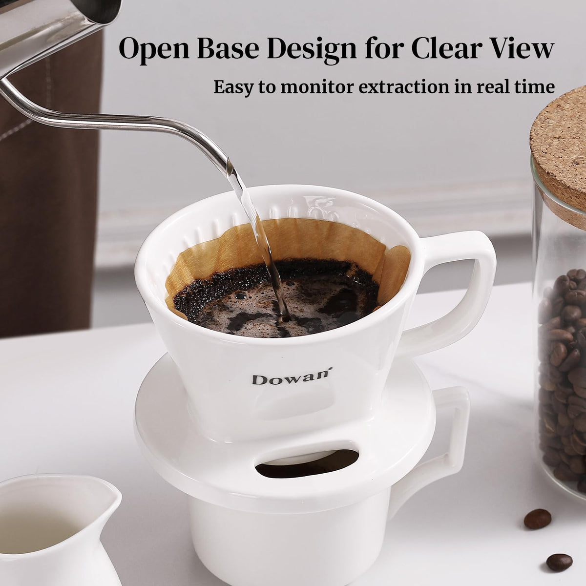 DOWAN V-shaped conical design enhances contact time for thorough infusion