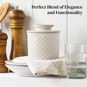 DOWAN vintage French design butter crock complements French-inspired kitchens