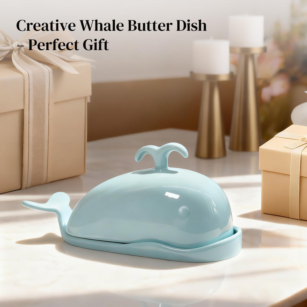 DOWAN Whale Butter Dish is microwave and dishwasher safe.