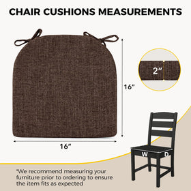 Downluxe cushion side profile shows slim 2-inch pad with non-slip backing for stable seating.