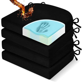 Downluxe chair cushion with memory foam layer provides comfortable support for long meals