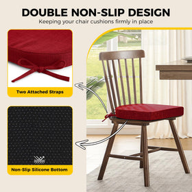 U-shaped front design provides snug fit on dining chairs.