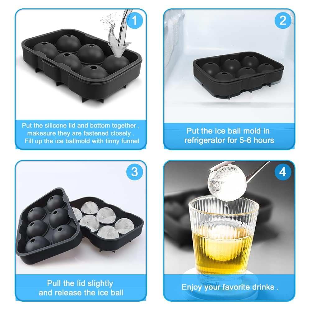 DOXISHRUKY whiskey cocktails ice ball mold chills drinks evenly.