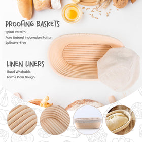 DOYOLLA bread proofing basket liners provide slip-free lining to support dough.