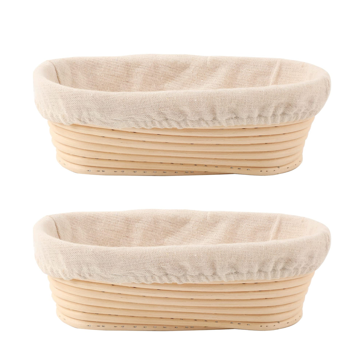 DOYOLLA bread proofing basket oval 10-inch set of two for artisan sourdough proofing.