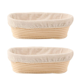 DOYOLLA bread proofing basket oval 10-inch set of two for artisan sourdough proofing.