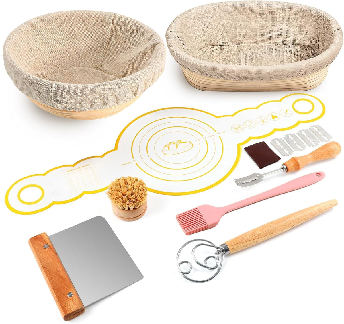 DOYOLLA bread proofing basket oval 10in ready for artisanal dough proofing and shaping