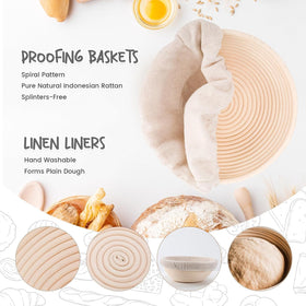 DOYOLLA bread proofing basket round 8.5in supports even rise for bakery-style loaves