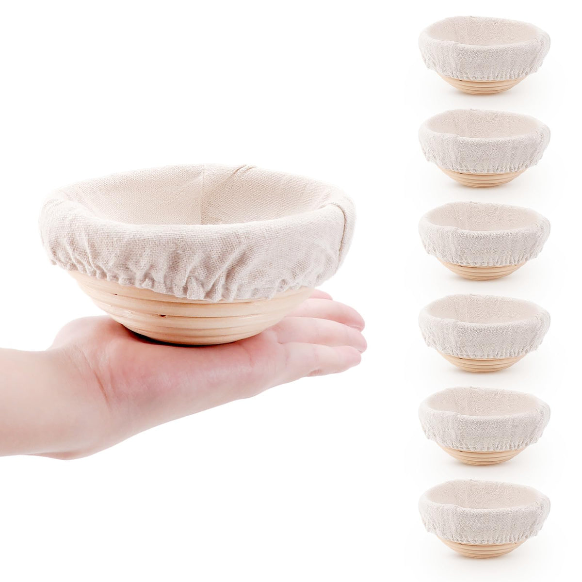 DOYOLLA mini proofing basket six-pack for small sourdough loaves