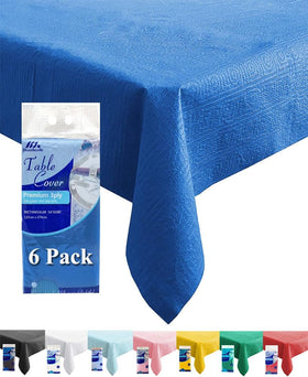 Dozobeede blue tablecloth 6-pack for rectangle tables (54x108 inches).