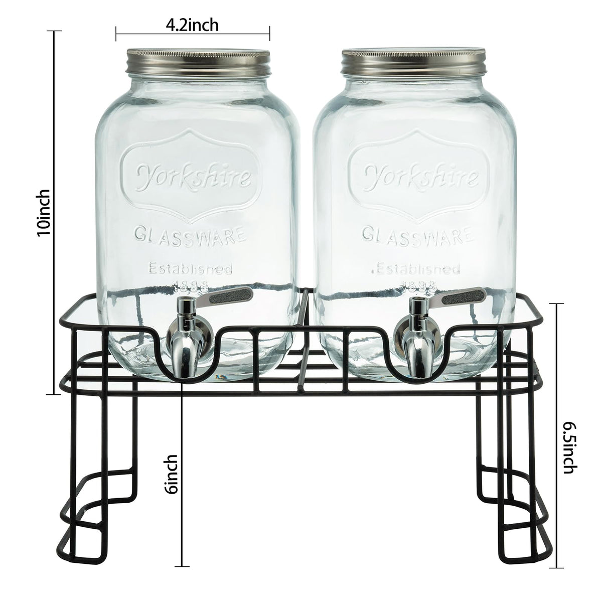 DQAXP glass dispenser ideal for lemonade and sun tea celebrations.