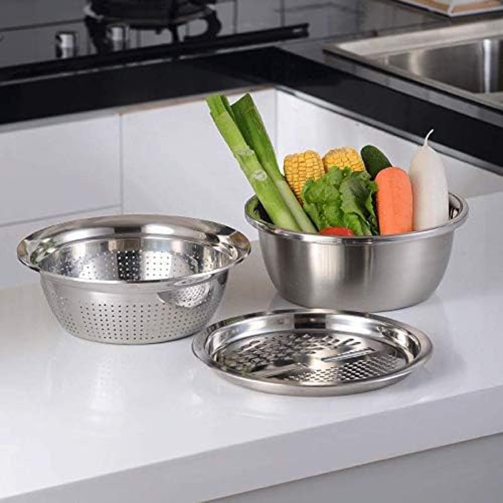 DqsWko drain-basket-colander emphasizes space-saving design and easy washing.