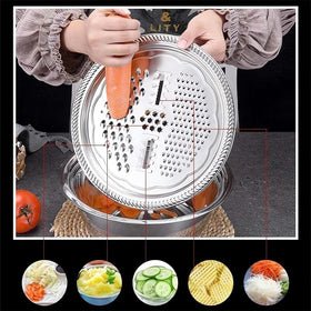 DqsWko vegetable-slicer-grater-strainer for precise slicing and quick draining.