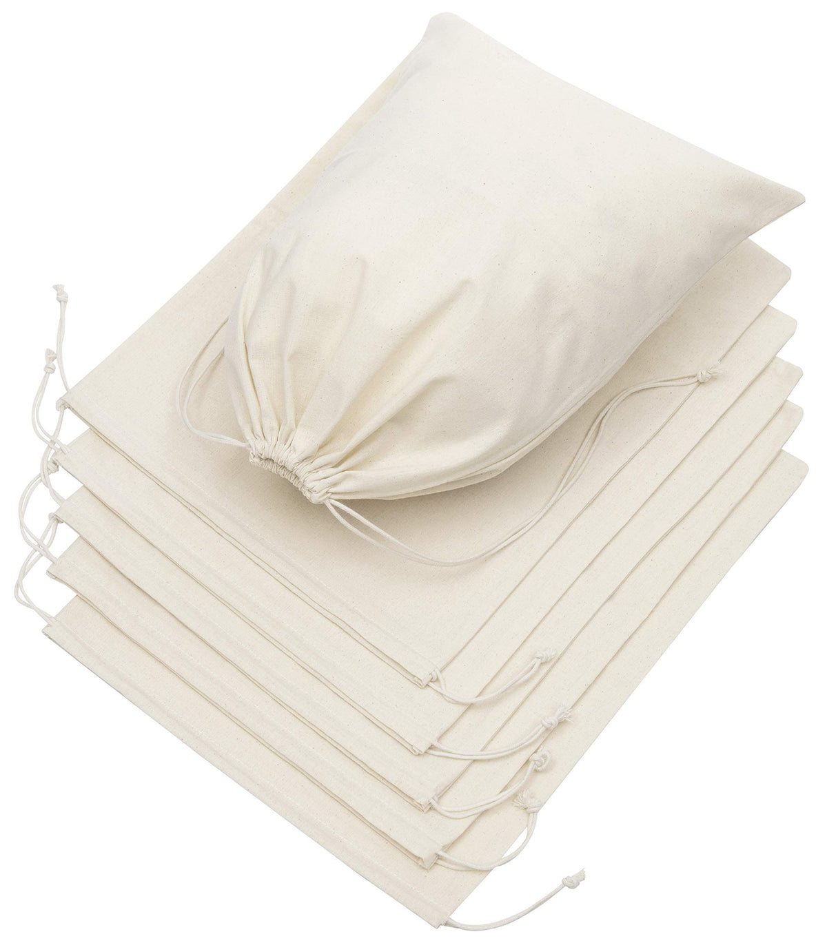 DR bags 12x16 muslin drawstring bag front view for organized storage