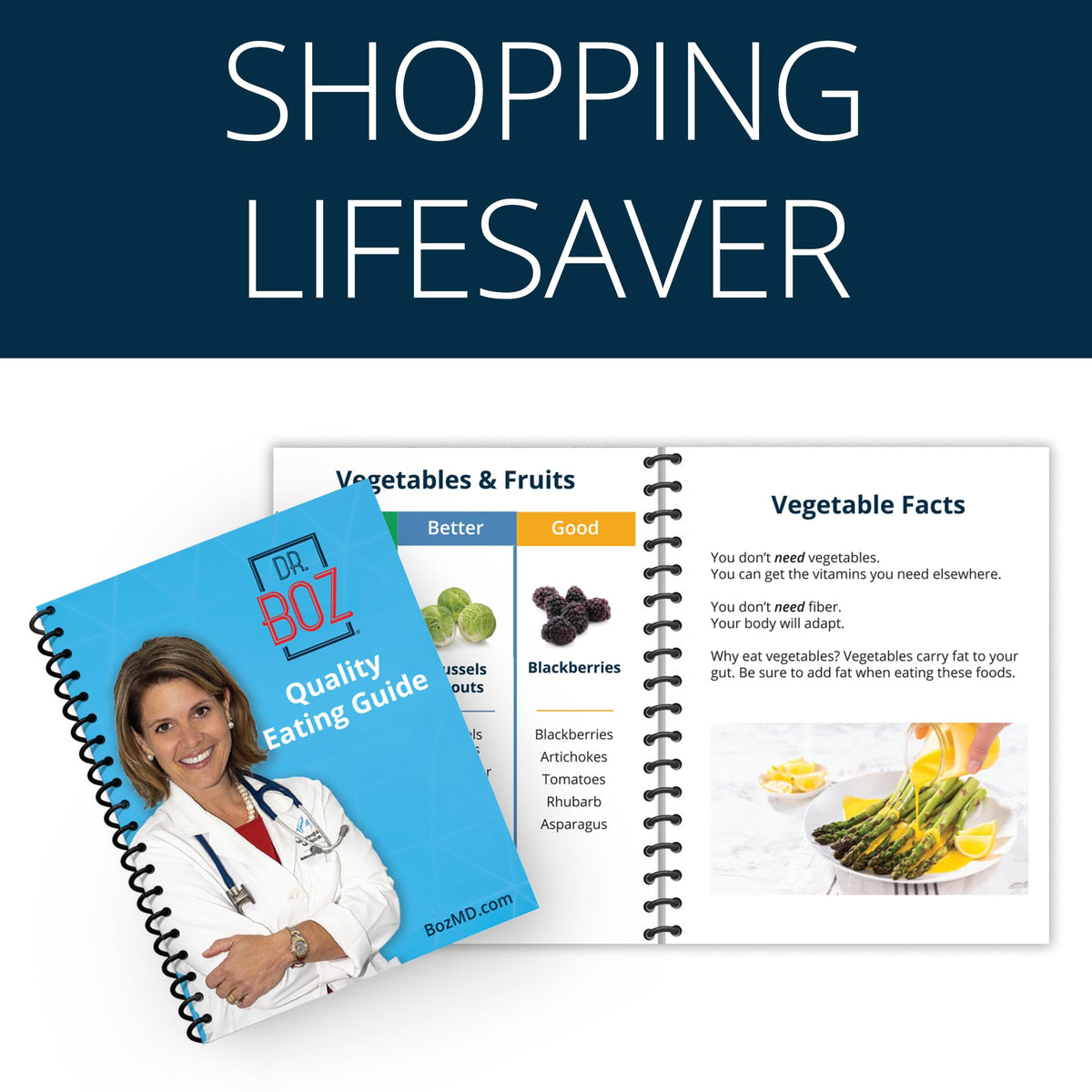 Dr. Boz pocket guide, water-resistant, stays handy on the go.
