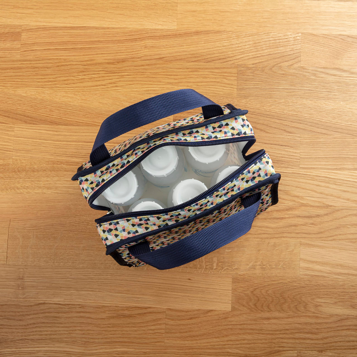 Bag folded flat for compact freezer storage