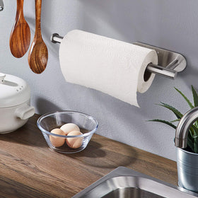 DR CATCH screw-mount paper towel holder provides sturdy kitchen support.
