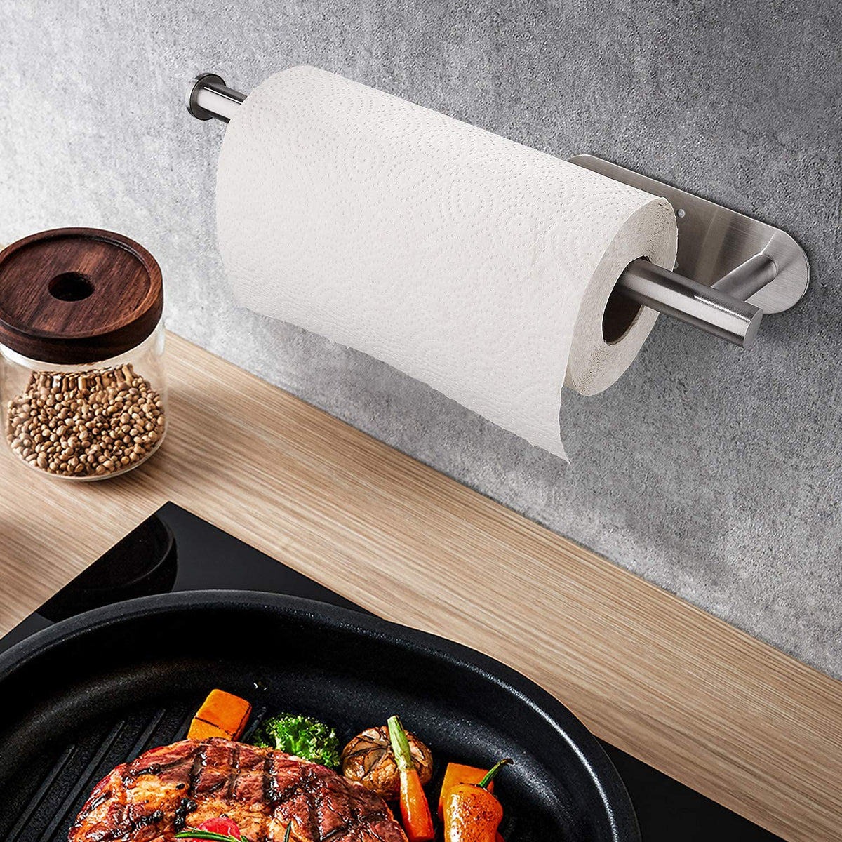 DR CATCH under-cabinet stainless design helps organize the kitchen.