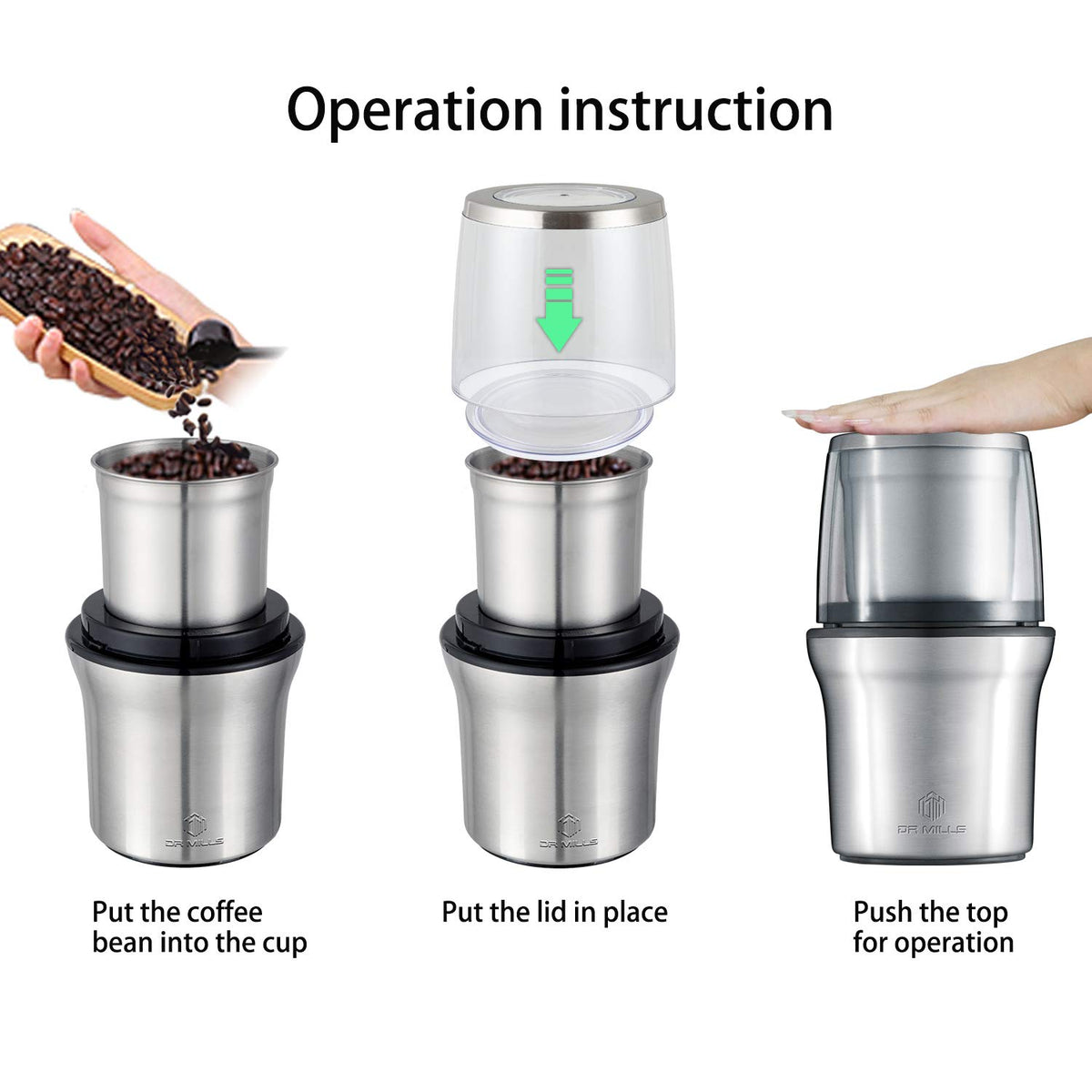 DR MILLS DM-7412M grinding dry spices for bold home flavors.