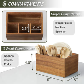 DRASTAR Compact 9x6x4.5 inch caddy keeps silverware neatly accessible.