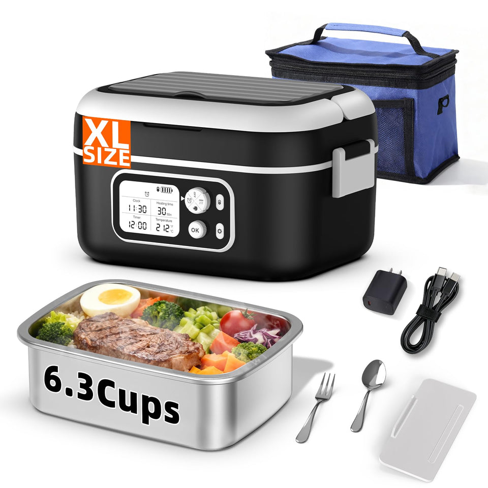 Drafin cordless lunchbox with 6.3-cup capacity for on-the-go meals.
