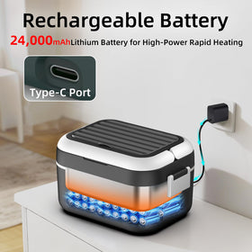 Drafin 24000mAh battery powers heat without cords for travel.